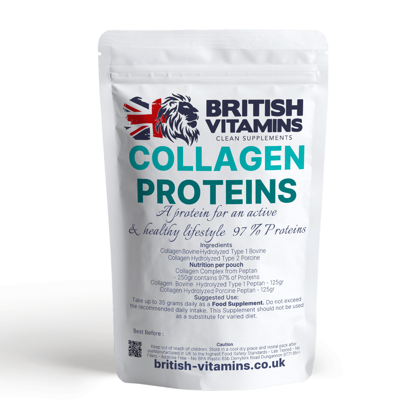 Collagen Complex Proteins Powder Marine Hydrolysed Unflavoured Health & Beauty:Vitamins & Lifestyle Supplements:Vitamins & Minerals British Vitamins 250 gram Collagen Peptan in pouch  