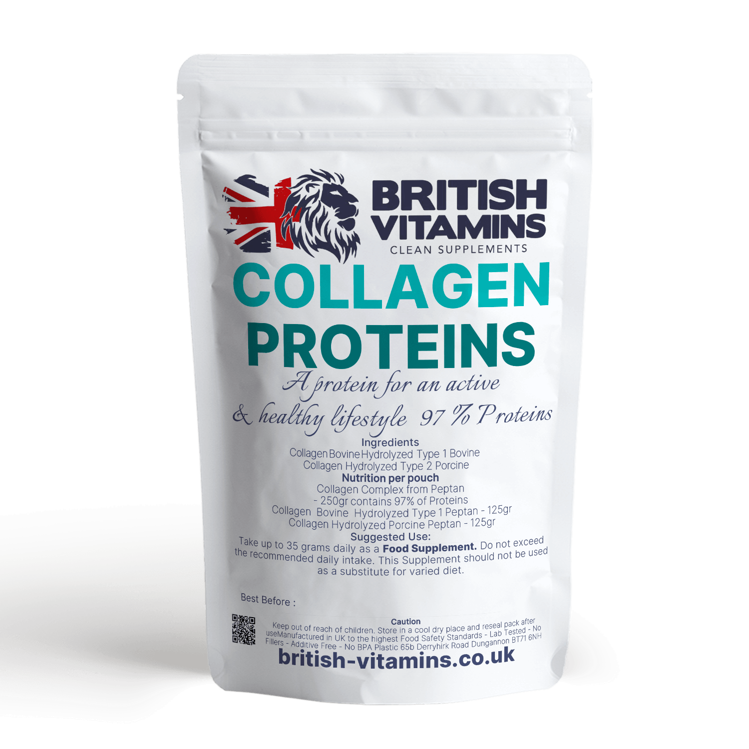 Collagen Complex Proteins Powder Marine Hydrolysed Unflavoured Health & Beauty:Vitamins & Lifestyle Supplements:Vitamins & Minerals British Vitamins 250 gram Collagen Peptan in pouch  