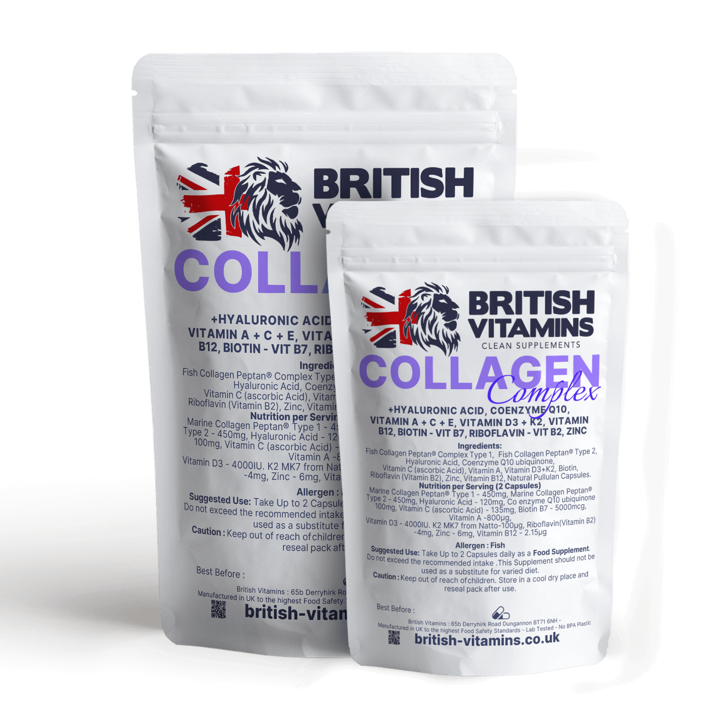 Collagen Hyaluronic Co Enzyme Q10 Vit A C E D3 K2 Roboflavin B12 Biotin Zinc Health & Beauty:Vitamins & Lifestyle Supplements:Vitamins & Minerals British Vitamins 5 Capsules ( Sample )  