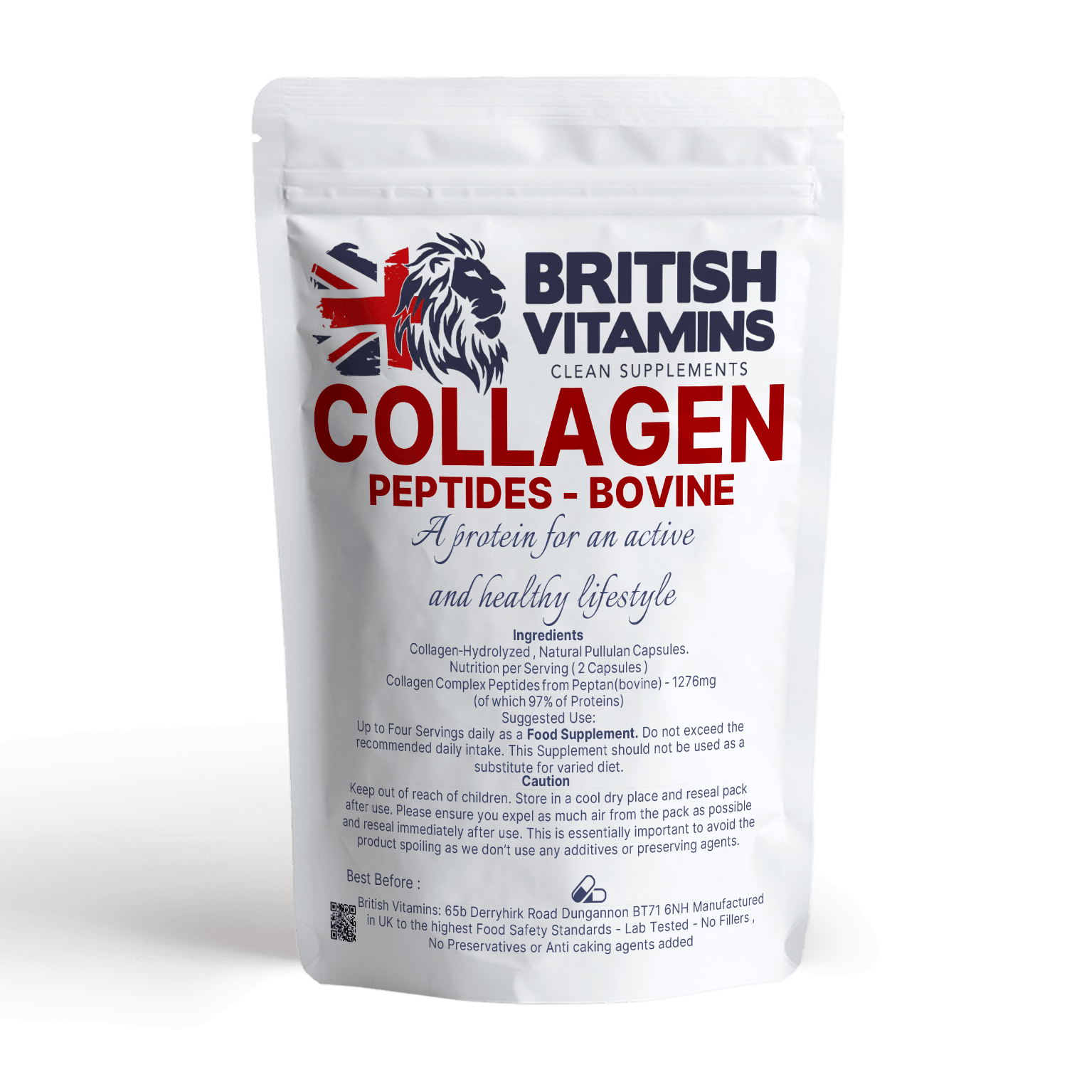 Collagen Peptides Hydrolysed Bovine Peptan  British Vitamins   
