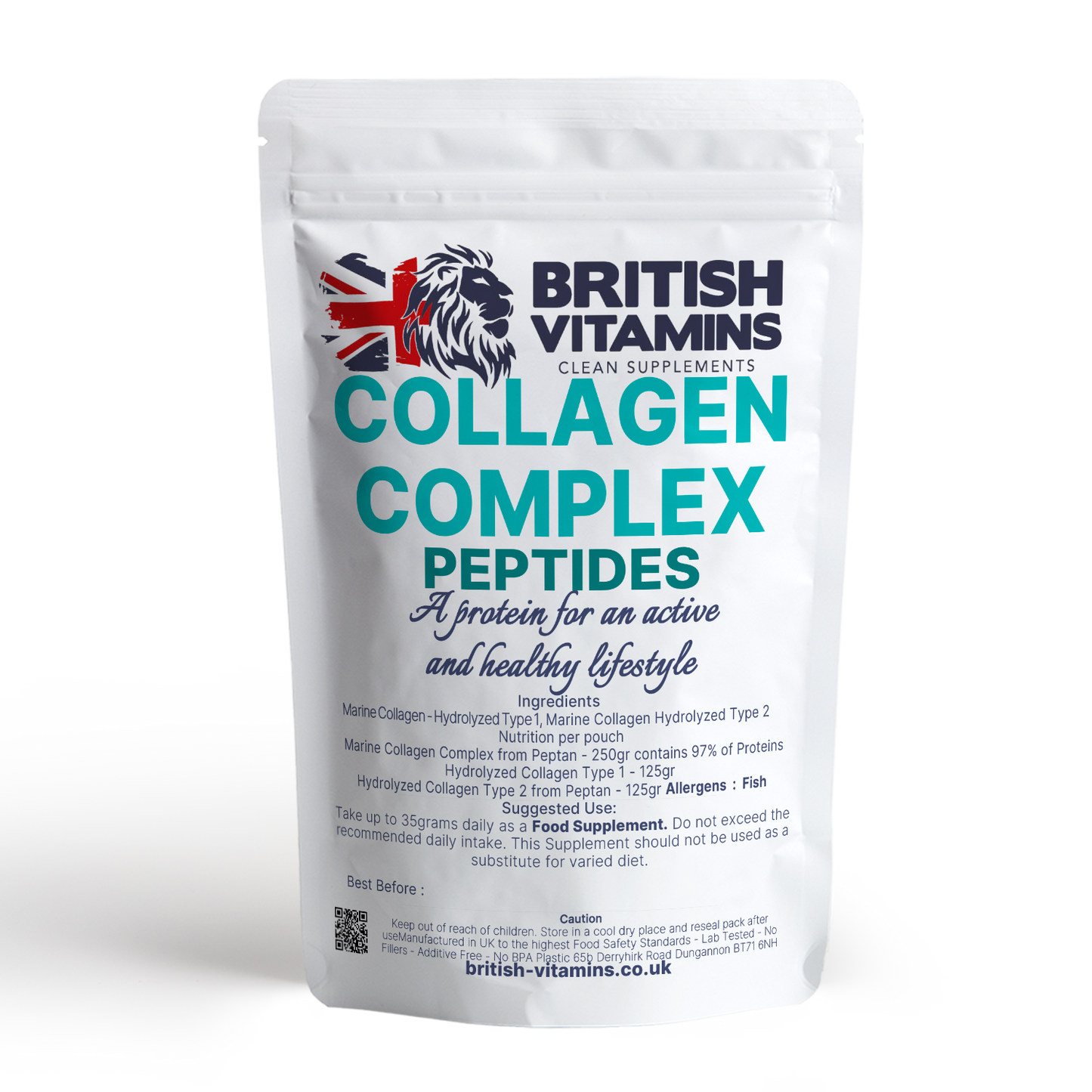 Collagen Complex Proteins Powder Marine No Fillers Unflavoured Health & Beauty:Vitamins & Lifestyle Supplements:Vitamins & Minerals British Vitamins 250 gram Collagen Peptan in pouch