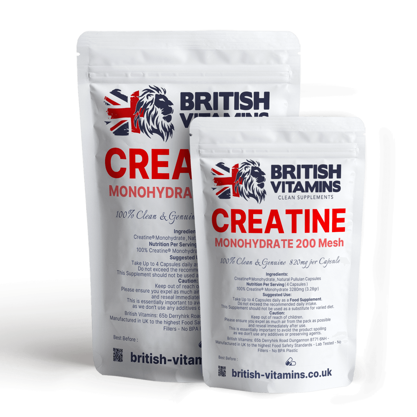 Creatine Monohydrate Capsules 3280mg Serving Health & Beauty:Vitamins & Lifestyle Supplements:Sports Supplements:Protein Shakes & Bodybuilding British Vitamins 60 capsules  