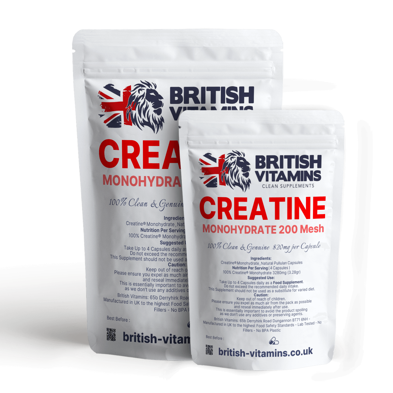Creatine Monohydrate Capsules 3280mg Serving Health & Beauty:Vitamins & Lifestyle Supplements:Sports Supplements:Protein Shakes & Bodybuilding British Vitamins 60 capsules  