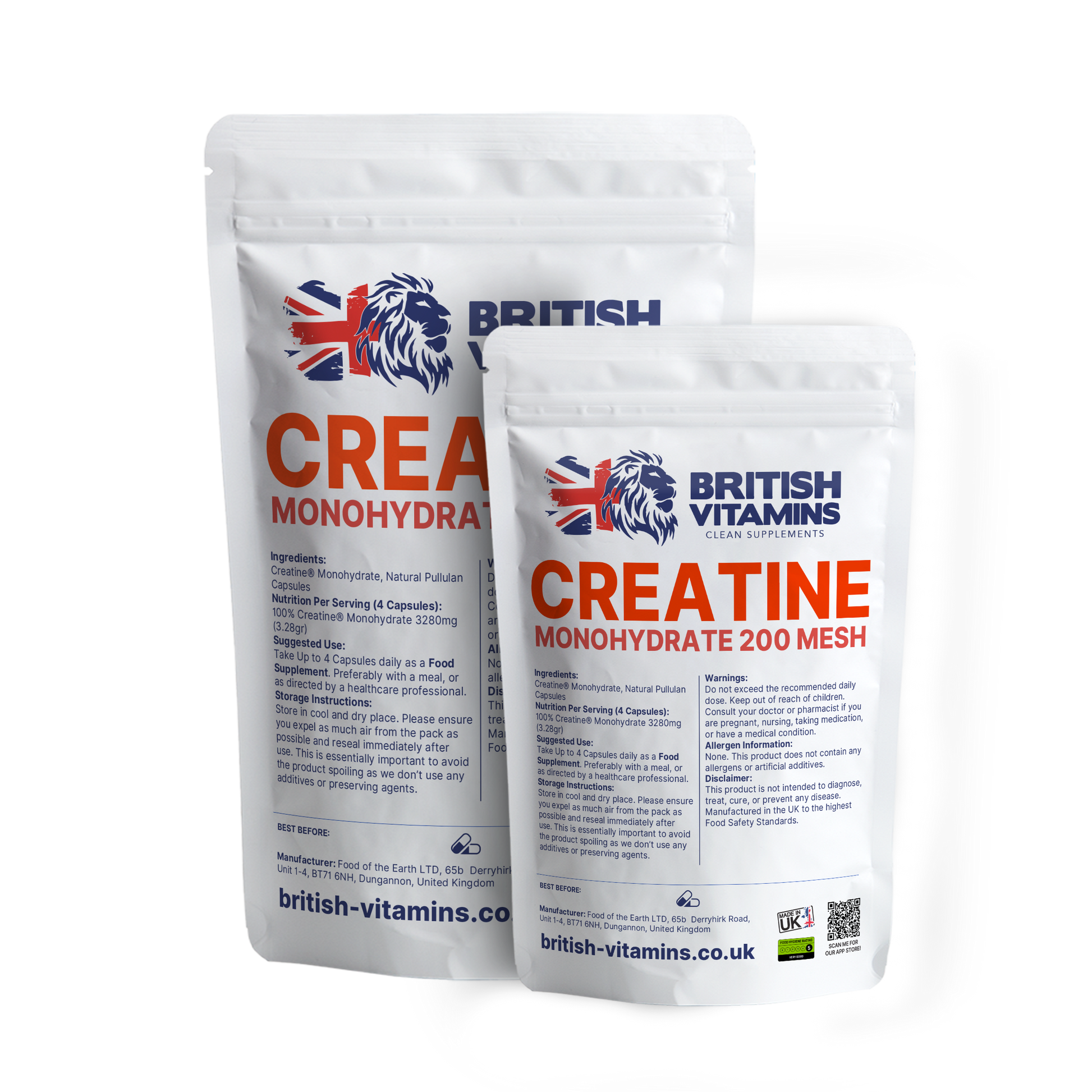 Creatine Monohydrate Capsules 3280mg Serving Health & Beauty:Vitamins & Lifestyle Supplements:Sports Supplements:Protein Shakes & Bodybuilding British Vitamins