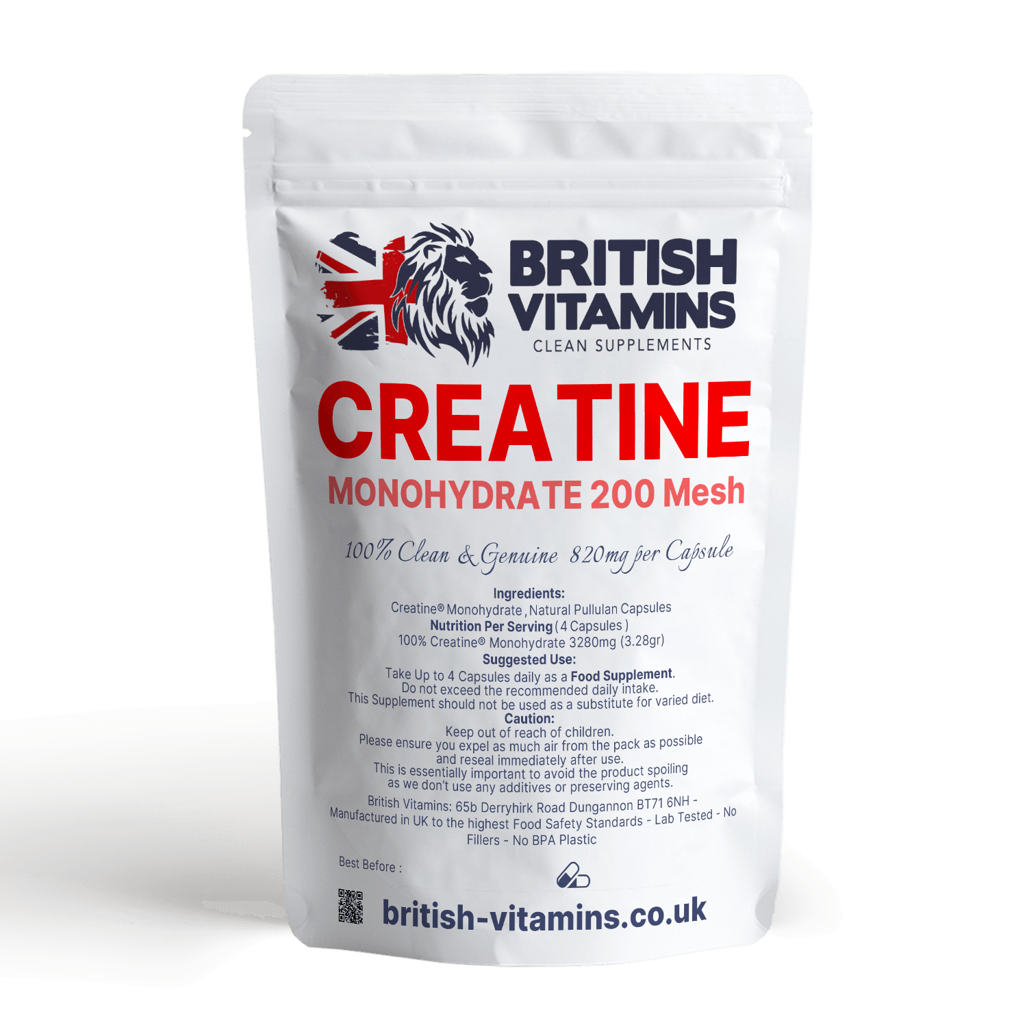 Creatine Monohydrate Capsules 3280mg Serving Health & Beauty:Vitamins & Lifestyle Supplements:Sports Supplements:Protein Shakes & Bodybuilding British Vitamins   