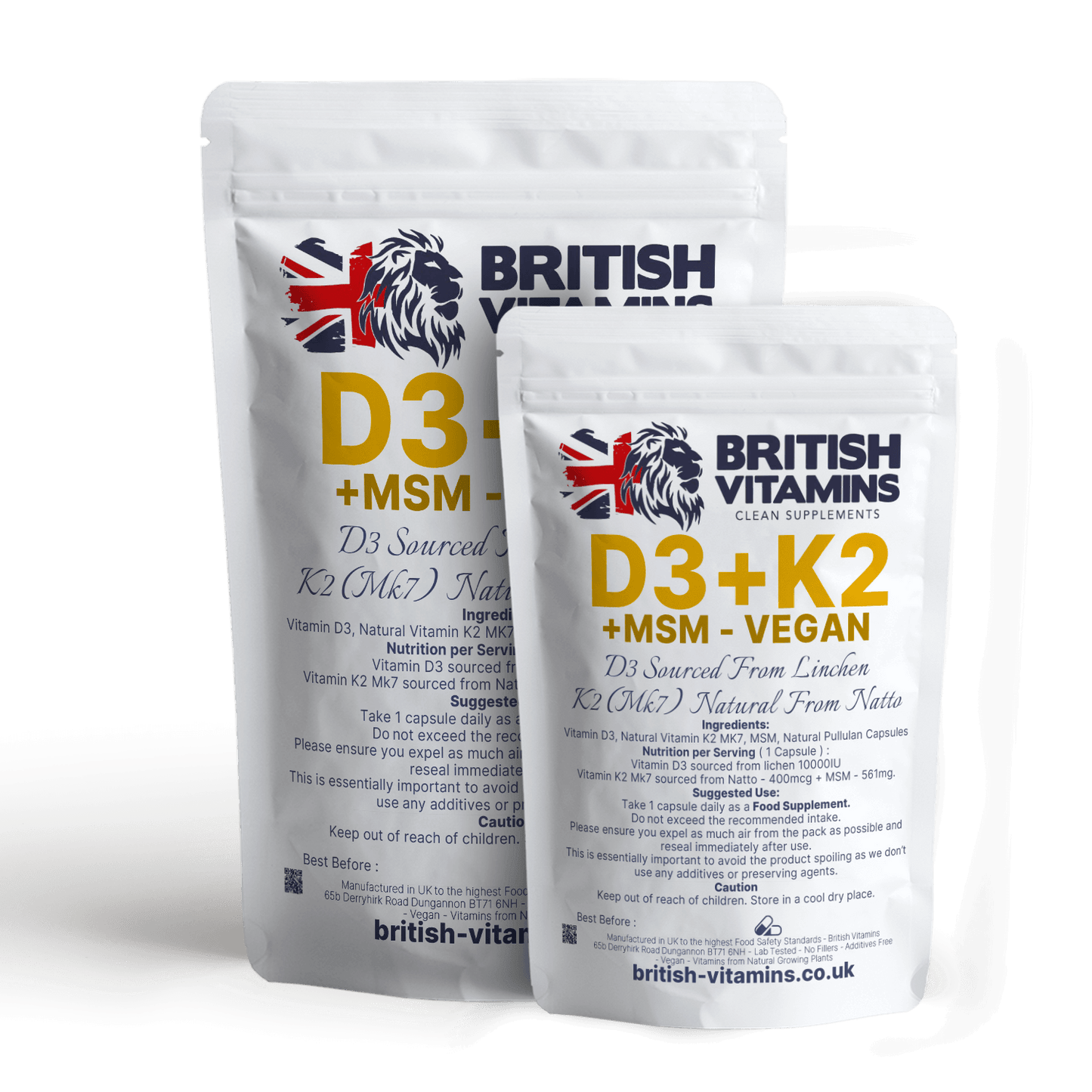 D3 K2 MK-7 from Natto , MSM D3 - 10 000IU Health & Beauty:Vitamins & Lifestyle Supplements:Vitamins & Minerals British Vitamins 30 Capsules ( 1 Month )  