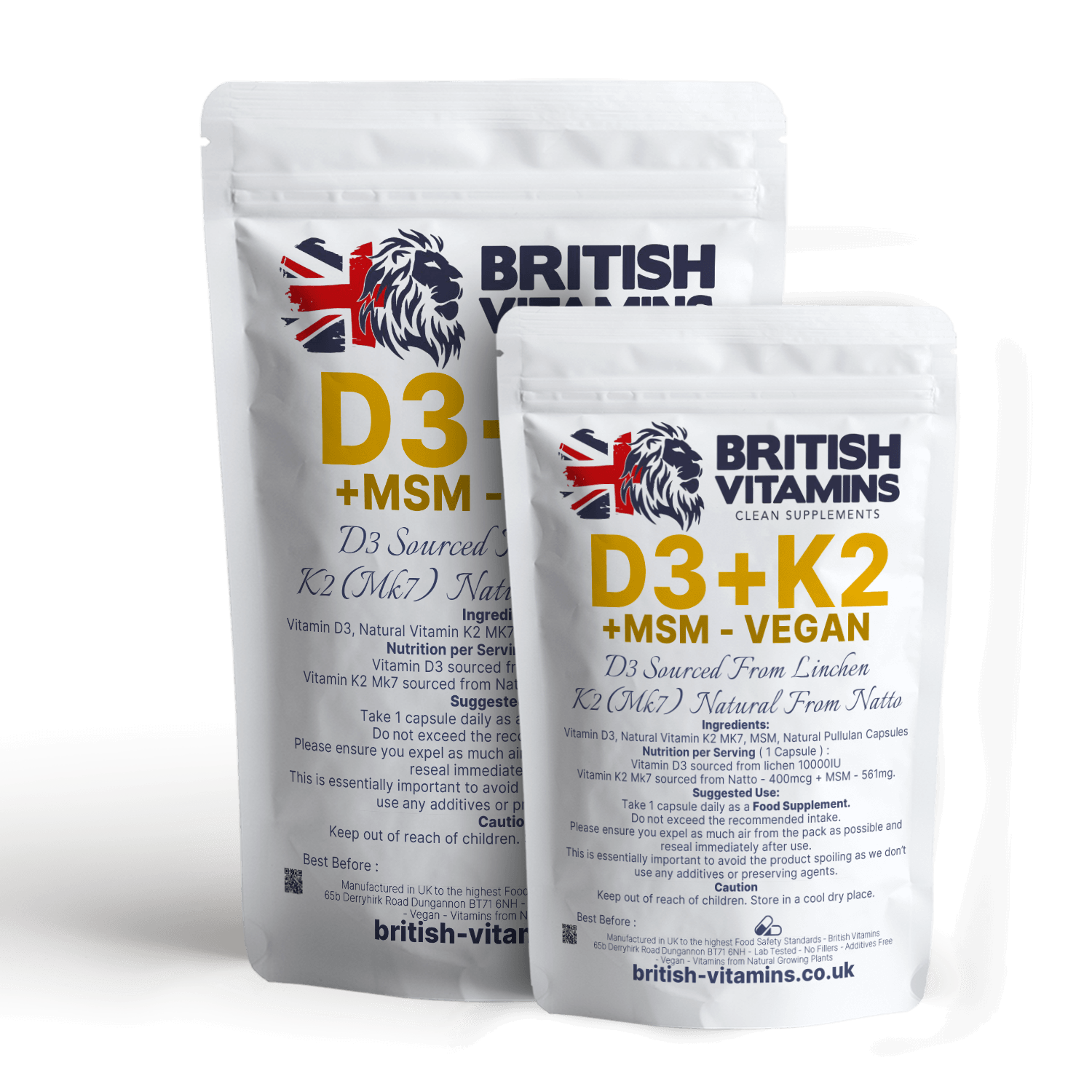 D3 K2 MK-7 from Natto , MSM D3 - 10 000IU Health & Beauty:Vitamins & Lifestyle Supplements:Vitamins & Minerals British Vitamins 30 Capsules ( 1 Month )  