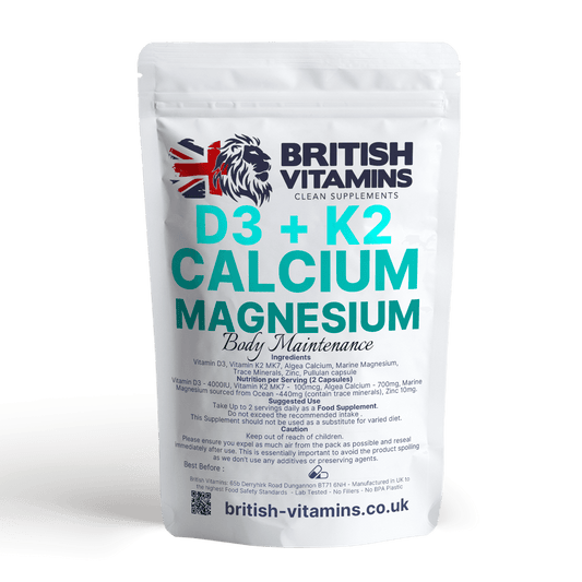 D3 K2 Vitamins Calcium Magnesium Zinc Trace Ocean Minerals Health & Beauty:Vitamins & Lifestyle Supplements:Sports Supplements:Protein Shakes & Bodybuilding British Vitamins   