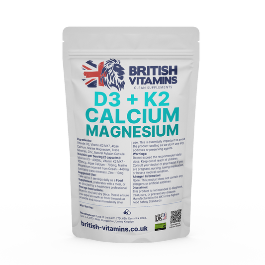 D3 K2 Vitamin Complex Calcium Magnesium Zinc with Essential Minerals Health & Beauty:Vitamins & Lifestyle Supplements:Sports Supplements:Protein Shakes & Bodybuilding British Vitamins 5 capsules