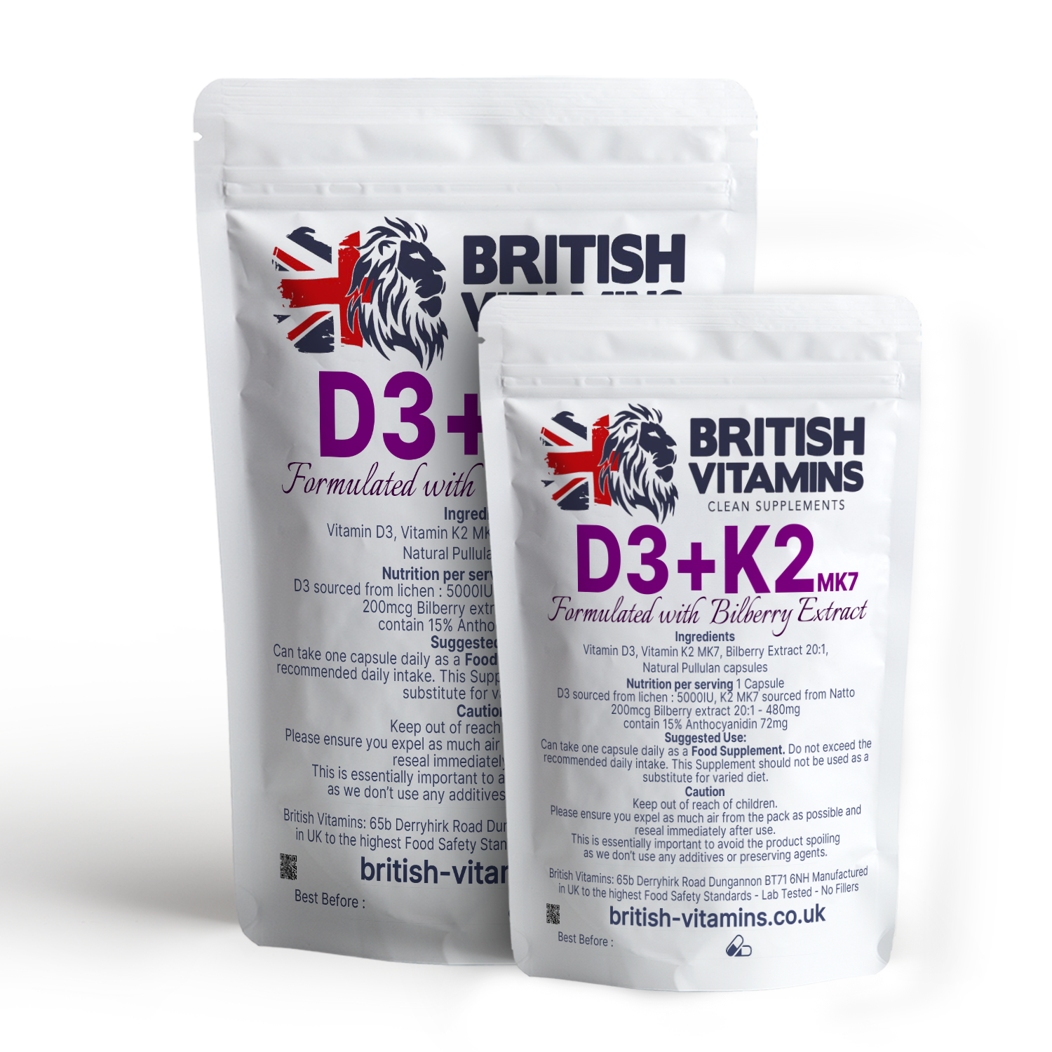 D3 + K2 & Bilberry Extract Health & Beauty:Vitamins & Lifestyle Supplements:Sports Supplements:Protein Shakes & Bodybuilding British Vitamins