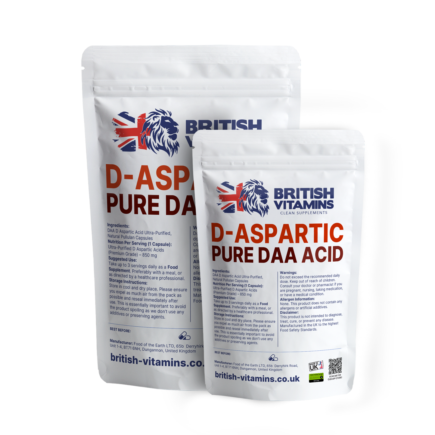 DAA D Aspartic Acid PCT Health & Beauty:Vitamins & Lifestyle Supplements:Vitamins & Minerals British Vitamins