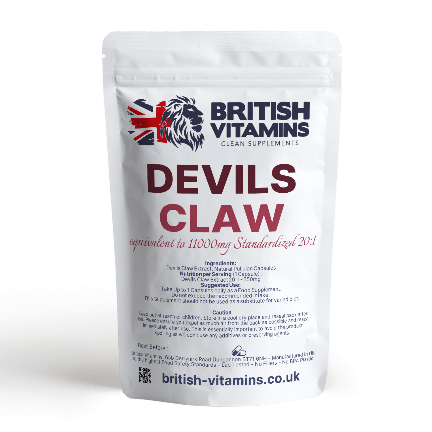 Devils Claw Extract 20:1 11000mg Extract Health & Beauty:Vitamins & Lifestyle Supplements:Vitamins & Minerals British Vitamins   