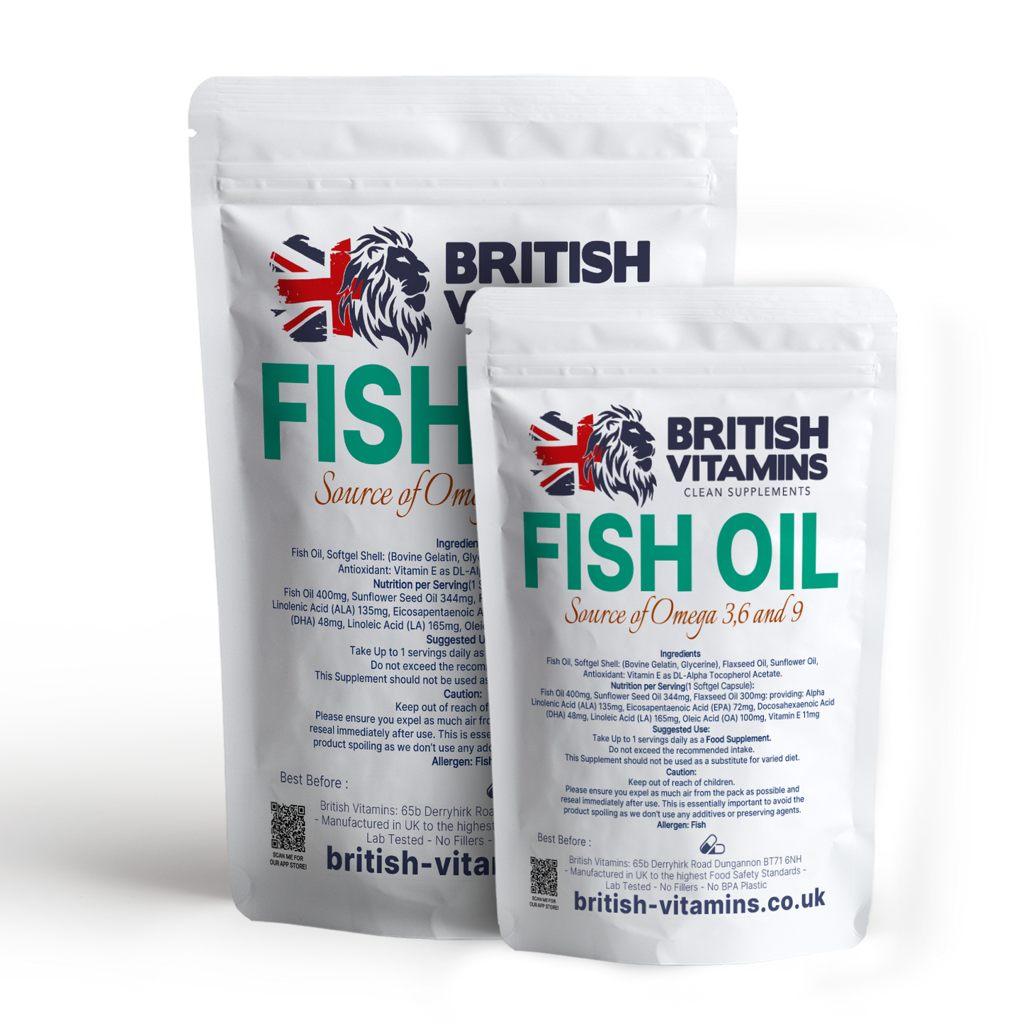 Fish Oil Softgels Omega 3, 6 & 9 Vitamin E .EPA, ALA, DHA, LA, OA, GLA Food Supplement British Vitamins