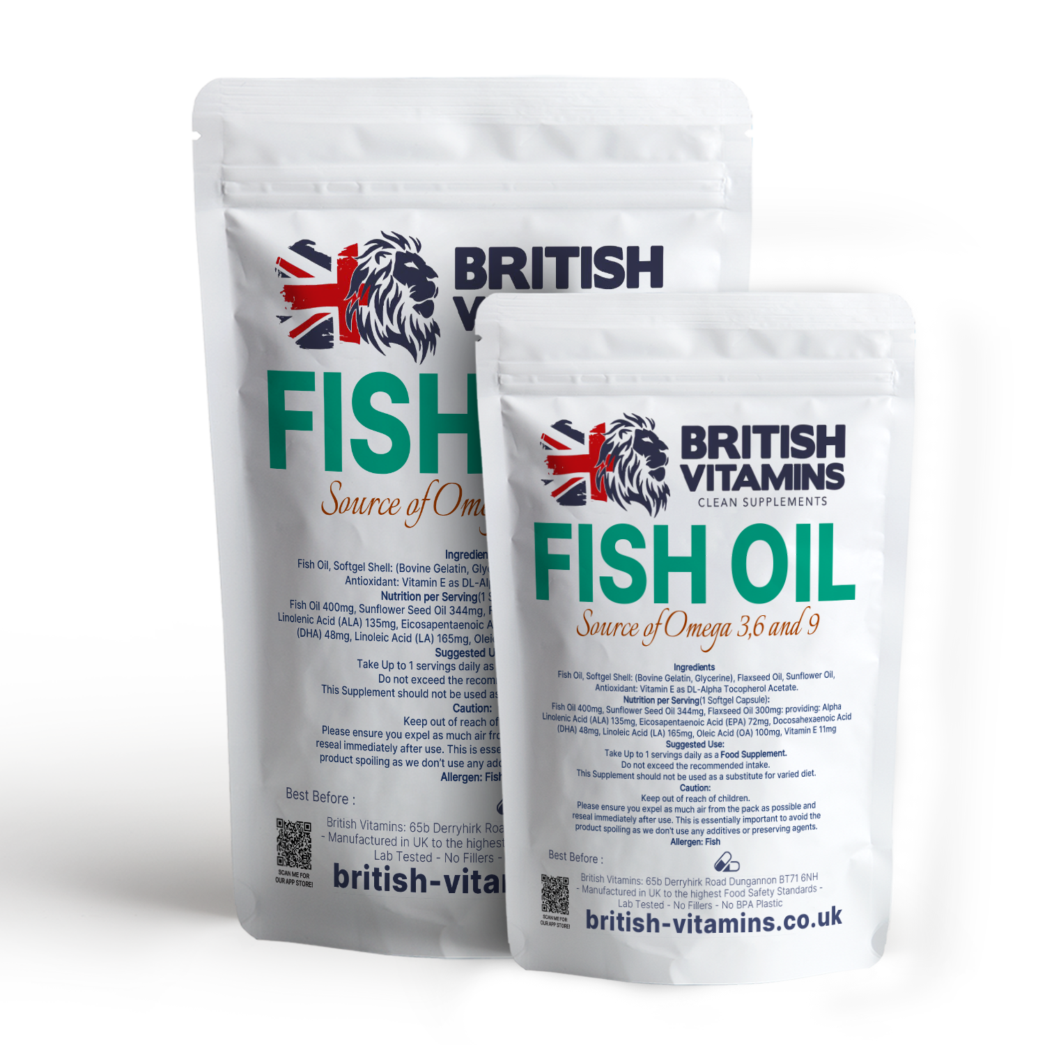 Fish Oil Softgels Omega 3, 6 & 9 Vitamin E .EPA, ALA, DHA, LA, OA, GLA Food Supplement British Vitamins