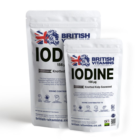Iodine 156 µg (Knotted Kelp Seaweed) – Natural Vegan Food Supplement British Vitamins