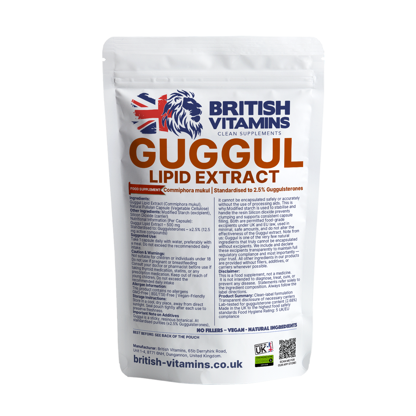Guggul Lipid Extract – 500mg British Vitamins 60 Capsules