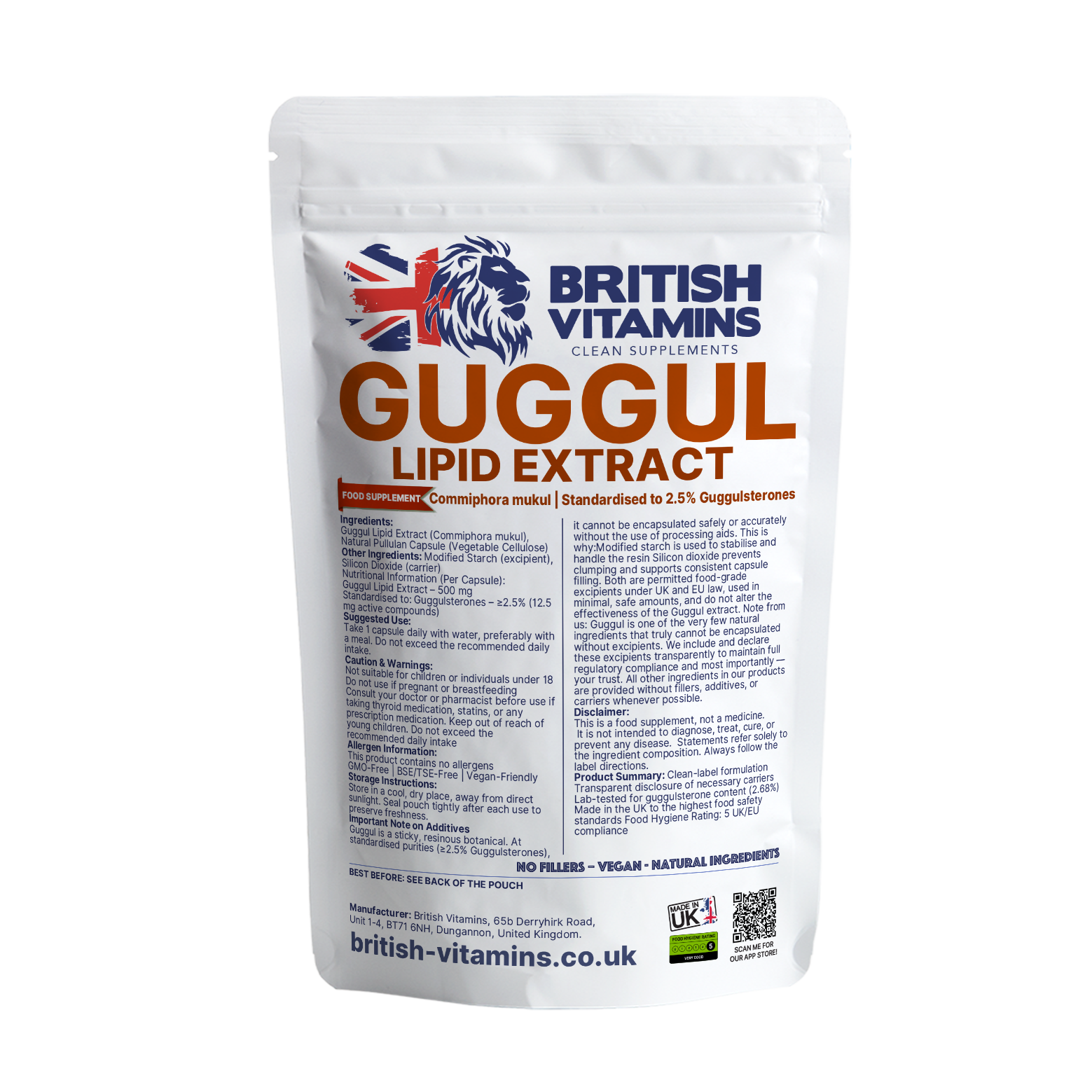 Guggul Lipid Extract – 500mg British Vitamins 60 Capsules