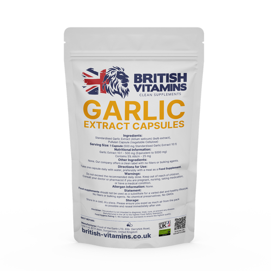 Garlic Extract Capsules Health & Beauty:Vitamins & Lifestyle Supplements:Vitamins & Minerals British Vitamins 5 Capsules (Sample)  