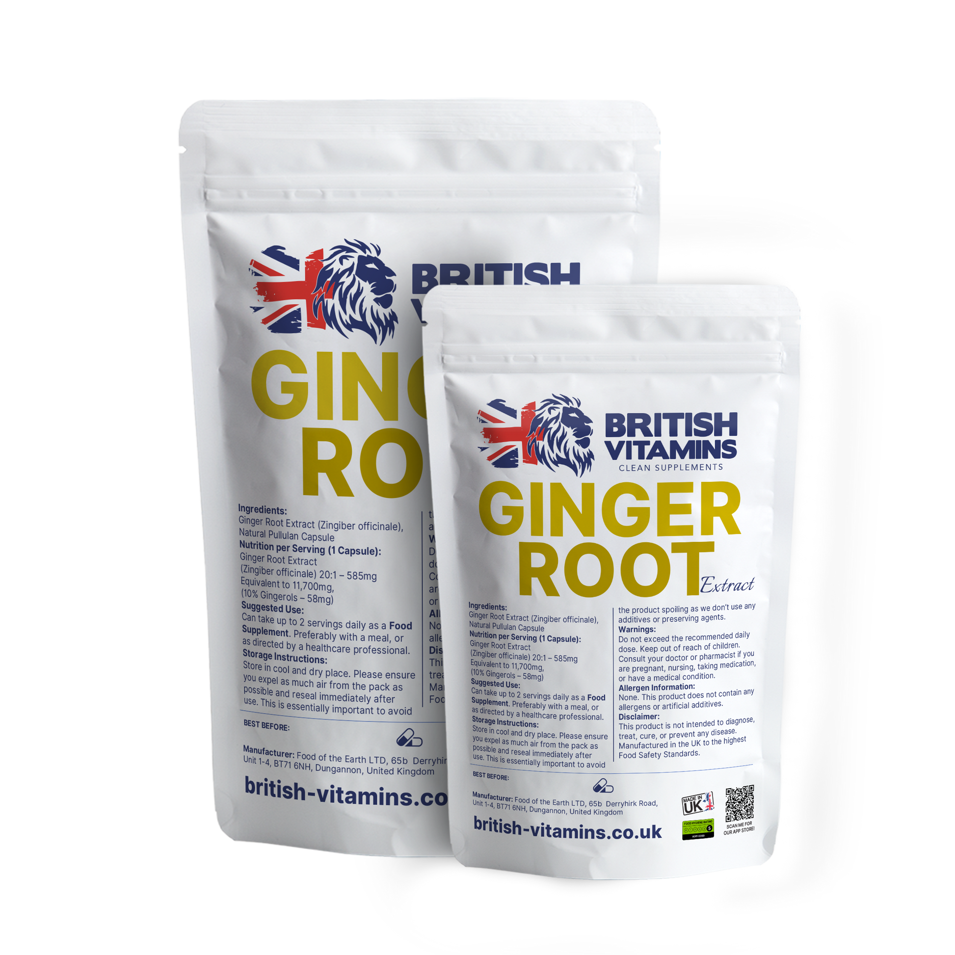 Ginger root Extract 20:1 585mg contain 10% gingerols Health & Beauty:Vitamins & Lifestyle Supplements:Vitamins & Minerals British Vitamins