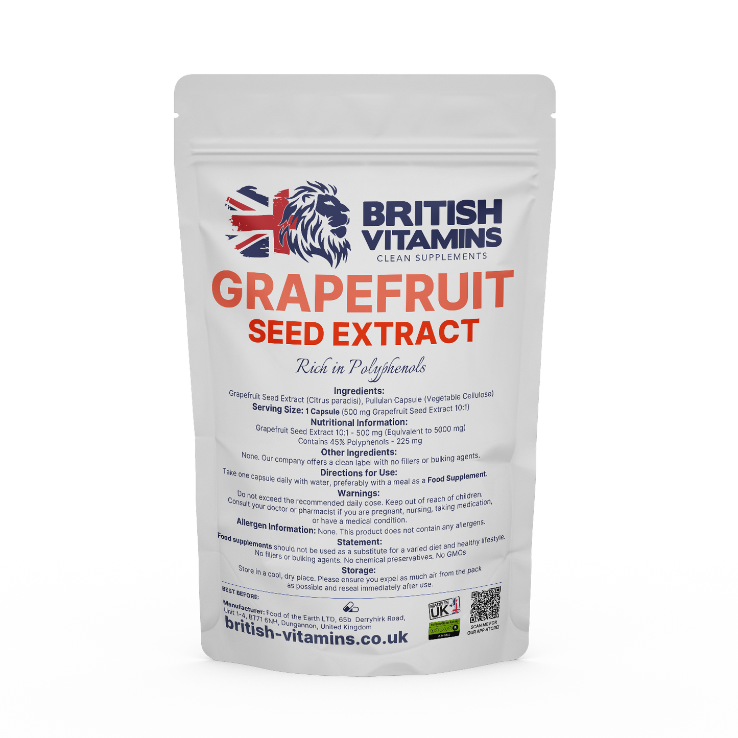 Grapefruit seed extract Health & Beauty:Vitamins & Lifestyle Supplements:Vitamins & Minerals British Vitamins 5 Capsules (Sample)  