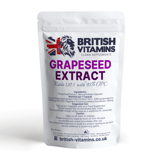 Grape Seed Extract Capsules French Genuine 120:1 95% OPC Equivalent 75600mg Health & Beauty:Vitamins & Lifestyle Supplements:Vitamins & Minerals British Vitamins   