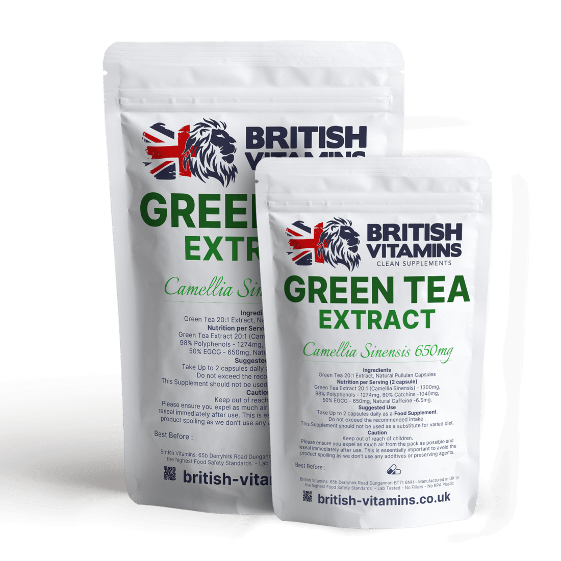 British Vitamins Green Tea Extract Polyphenols Catechins