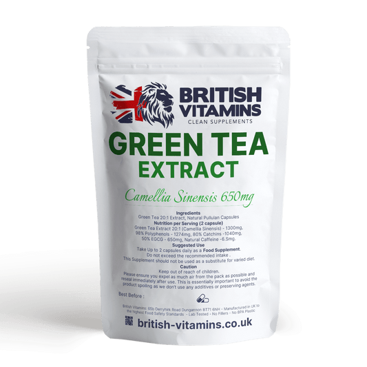 Green Tea Extract 20:1 98% Polyphenols, 80% Catechins ,50% EGCG 13000mg Vegan Health & Beauty:Vitamins & Lifestyle Supplements:Vitamins & Minerals British Vitamins   