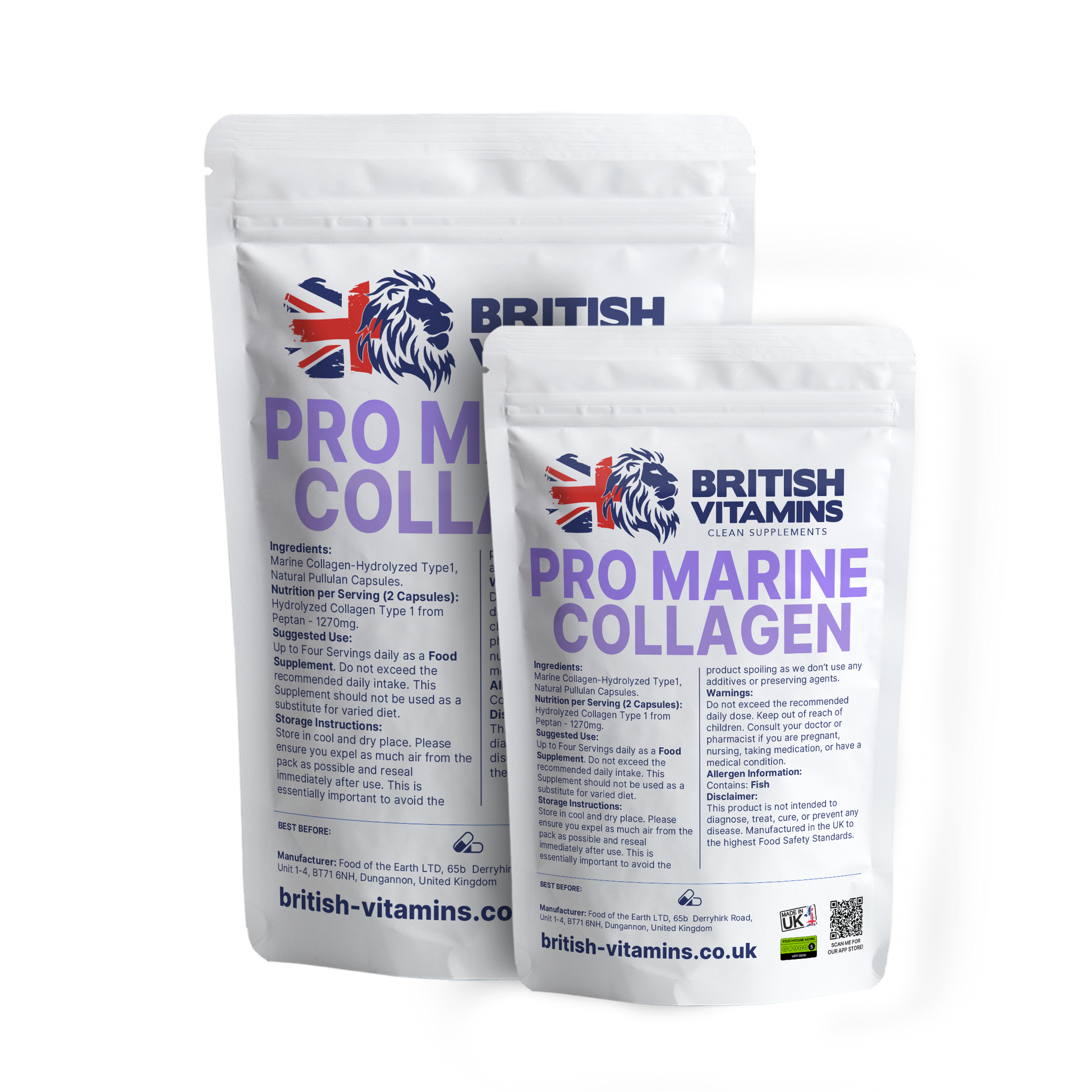 Collagen Type 1 Marine Hydrolysed 96% Proteins DA2000 Health & Beauty:Vitamins & Lifestyle Supplements:Vitamins & Minerals British Vitamins