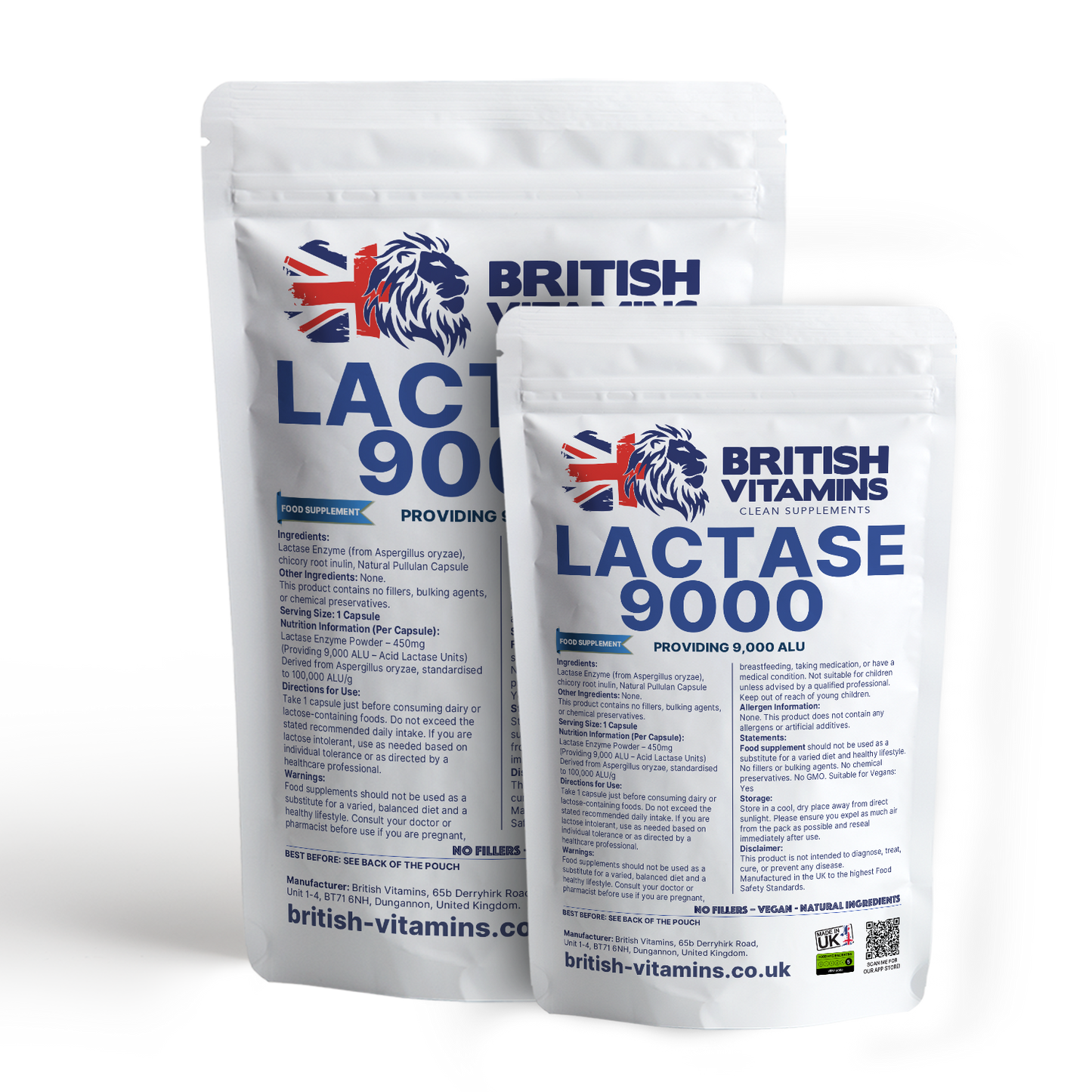 Lactase 9000 –Providing 9,000 ALU per capsule British Vitamins