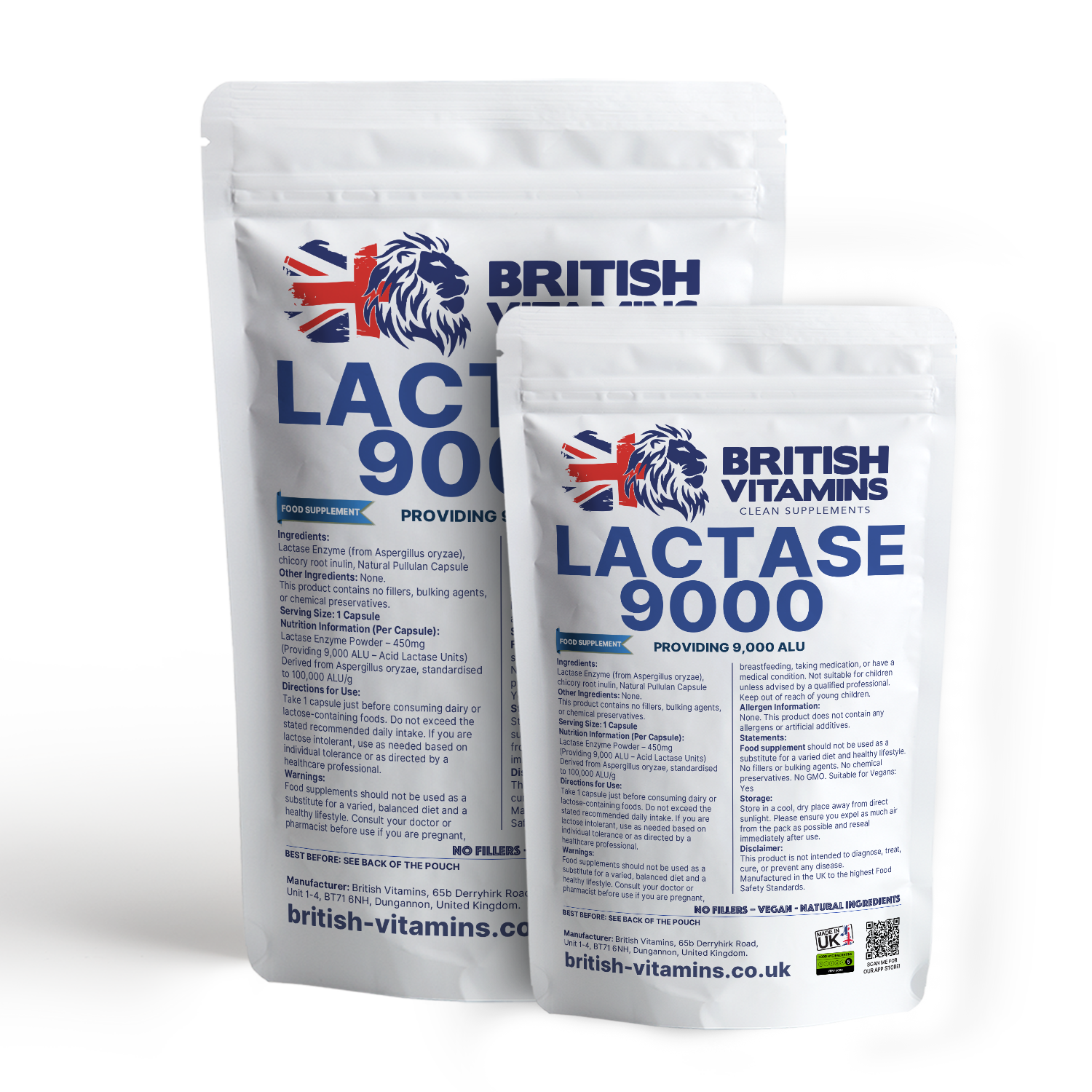 Lactase 9000 –Providing 9,000 ALU per capsule British Vitamins
