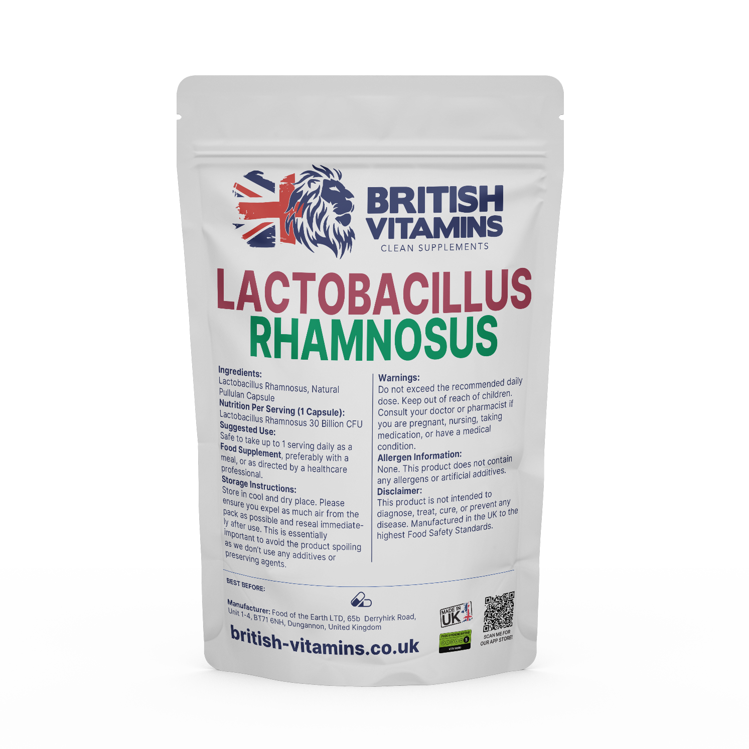 Lactobacillus Rhamnosus 30 Billion Vegan UK