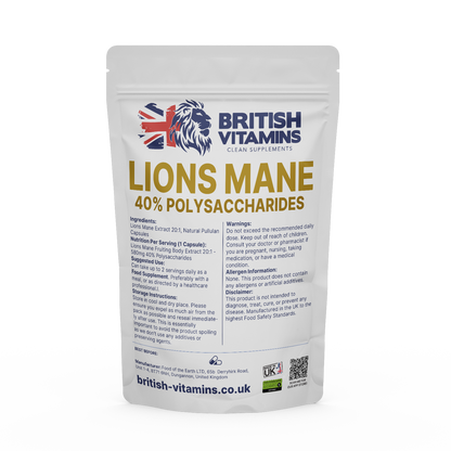 Lions Mane Mushrooms 20:1 extract 40% polysaccharides Health & Beauty:Vitamins & Lifestyle Supplements:Vitamins & Minerals British Vitamins 5 Capsules ( Sample )