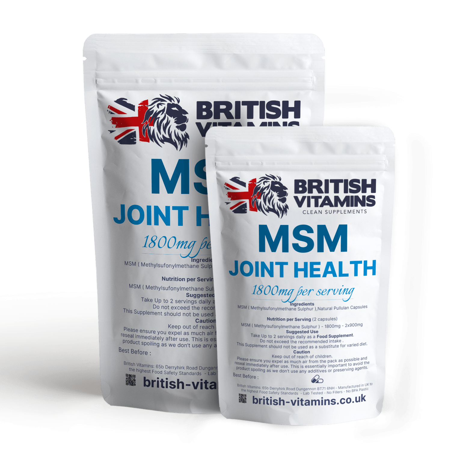 MSM 900mg Vegan Capsules No Fillers Health & Beauty:Vitamins & Lifestyle Supplements:Vitamins & Minerals British Vitamins 5 Capsules ( Sample )  