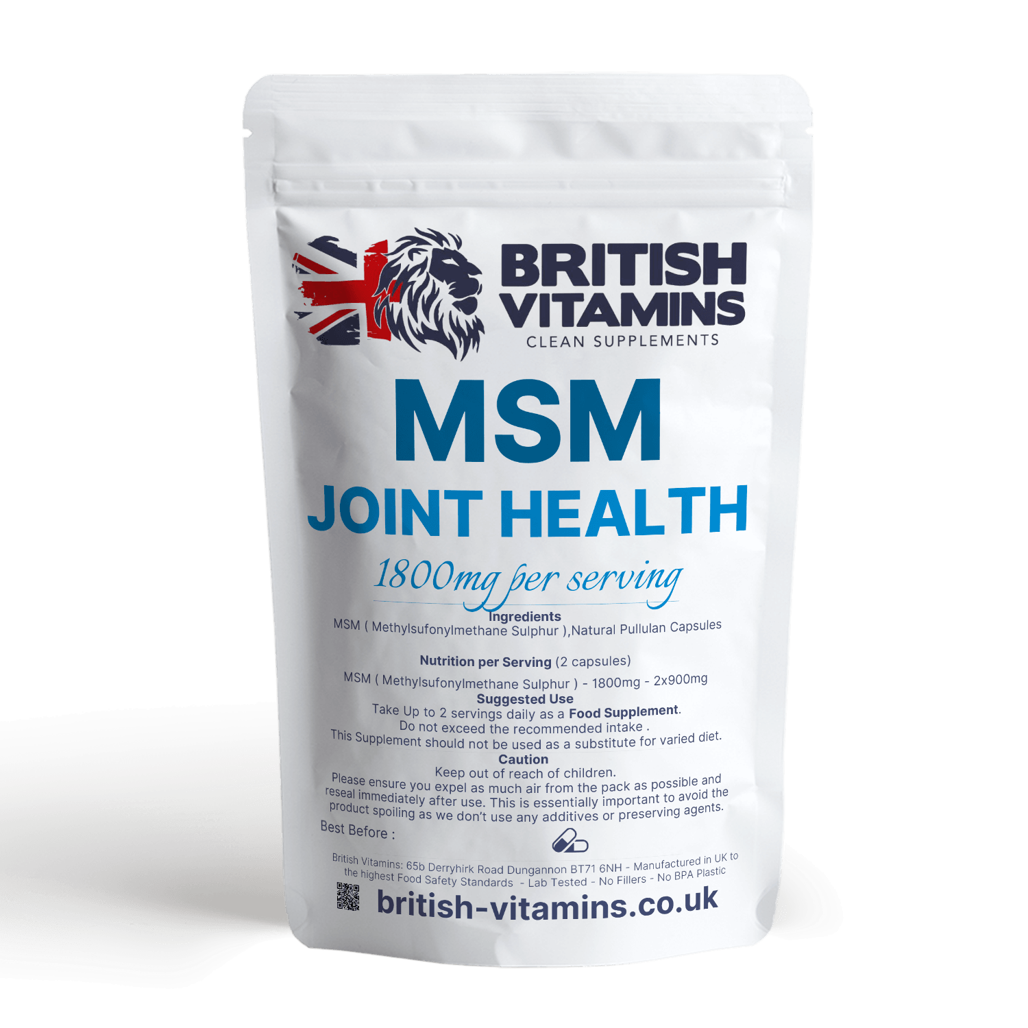 MSM 900mg Vegan Capsules No Fillers Health & Beauty:Vitamins & Lifestyle Supplements:Vitamins & Minerals British Vitamins   