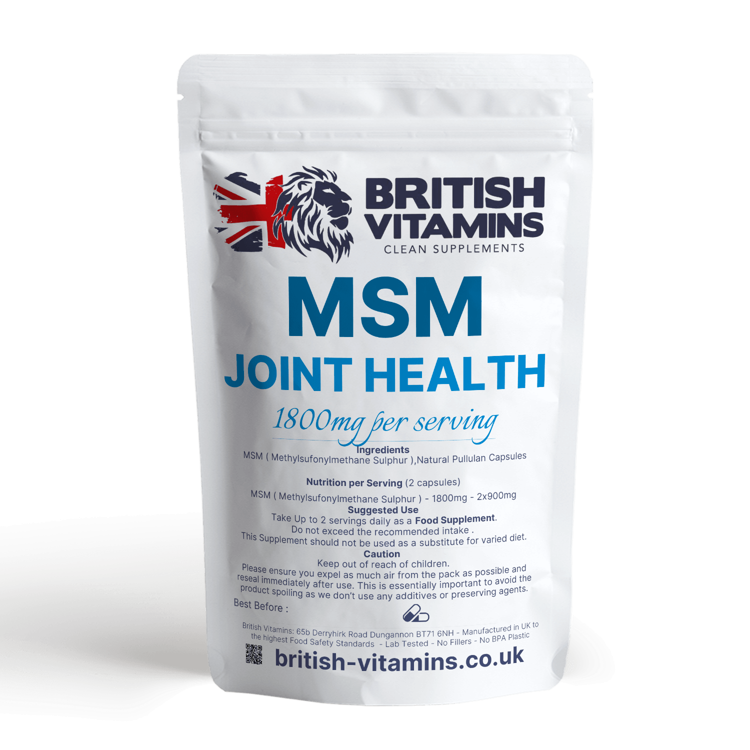 MSM 900mg msm Vegan Capsules No Fillers Health & Beauty:Vitamins & Lifestyle Supplements:Vitamins & Minerals British Vitamins   