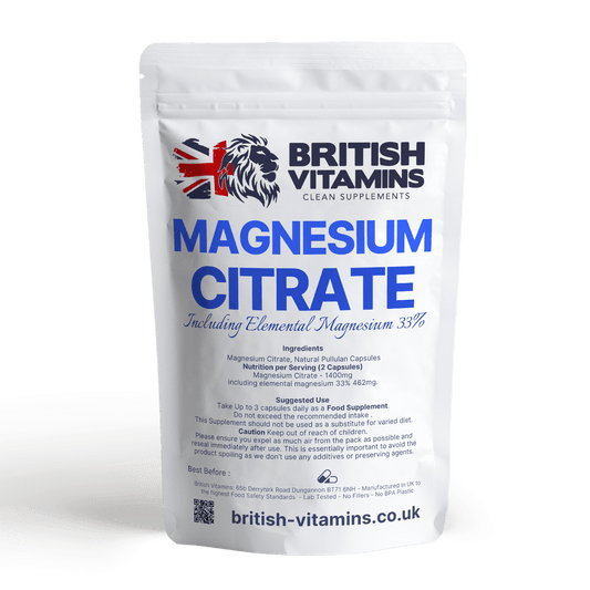 Magnesium Citrate Genuine Capsules 700mg - Additive Free Health & Beauty:Vitamins & Lifestyle Supplements:Vitamins & Minerals British Vitamins   