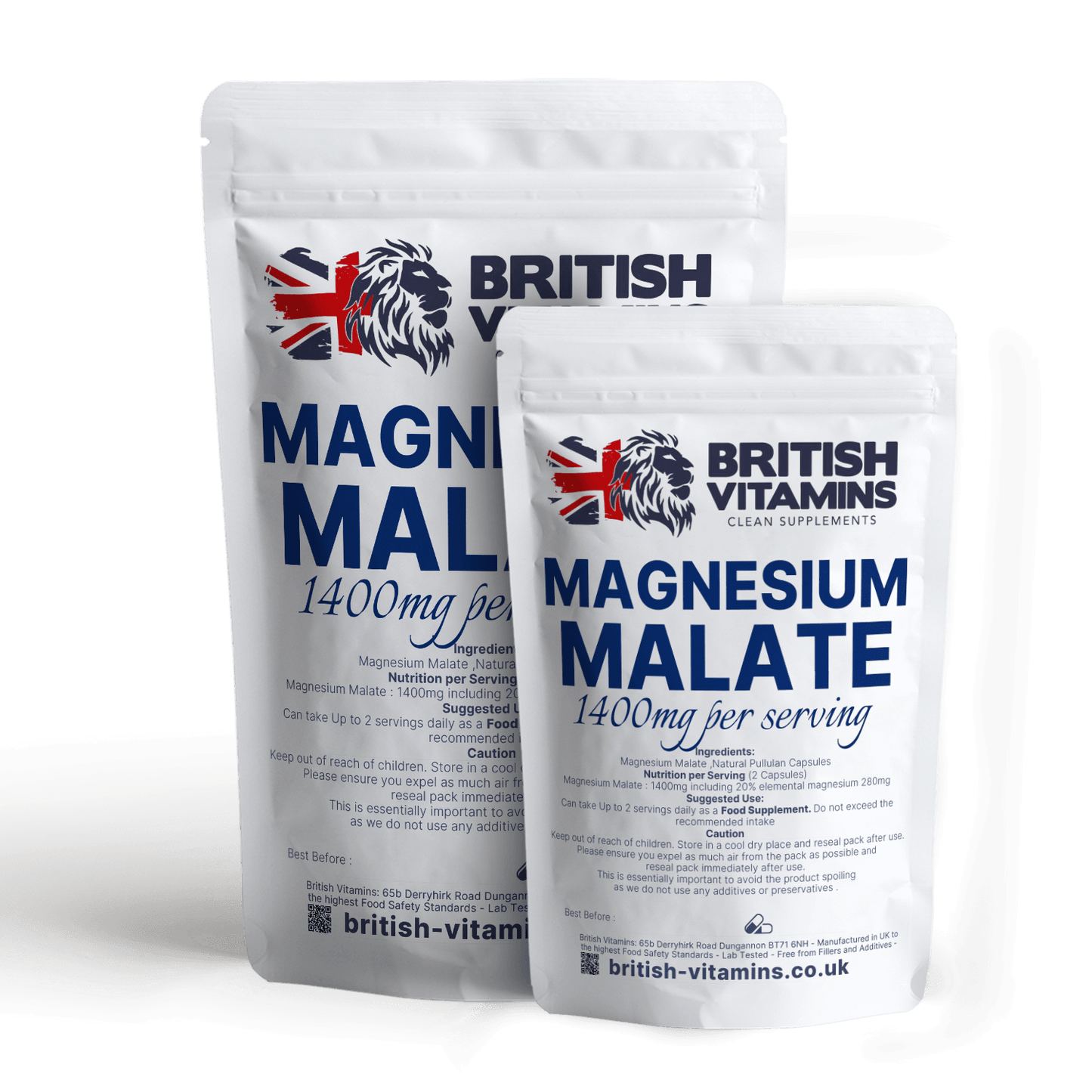 Magnesium Malate Anhydrous 20% elemental Magnesium Vegan Health & Beauty:Vitamins & Lifestyle Supplements:Vitamins & Minerals British Vitamins 5 Capsules ( Sample )  