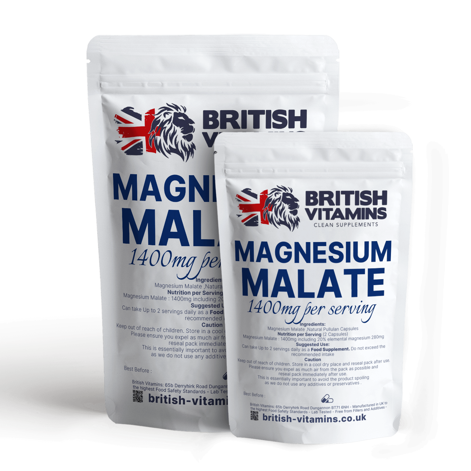 Magnesium Malate Anhydrous 20% elemental Magnesium Vegan Health & Beauty:Vitamins & Lifestyle Supplements:Vitamins & Minerals British Vitamins 5 Capsules ( Sample )  