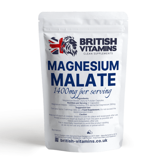 Magnesium Malate Anhydrous 20% elemental Magnesium Vegan Health & Beauty:Vitamins & Lifestyle Supplements:Vitamins & Minerals British Vitamins   