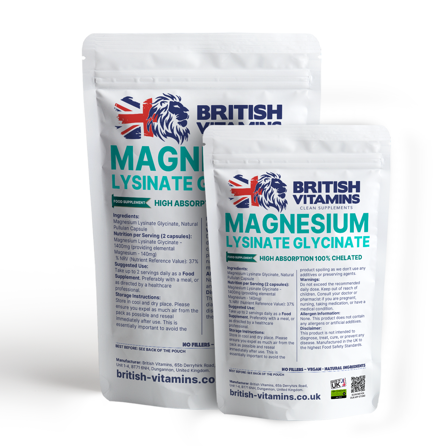 Magnesium Lysinate -Glycinate Health & Beauty:Vitamins & Lifestyle Supplements:Vitamins & Minerals British Vitamins