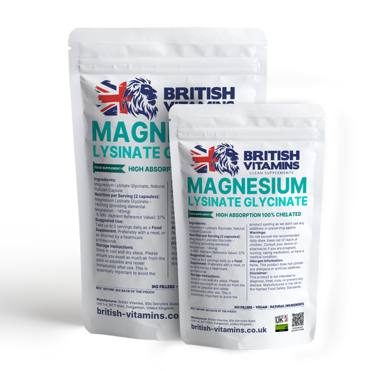 Magnesium Lysinate -Glycinate Health & Beauty:Vitamins & Lifestyle Supplements:Vitamins & Minerals British Vitamins