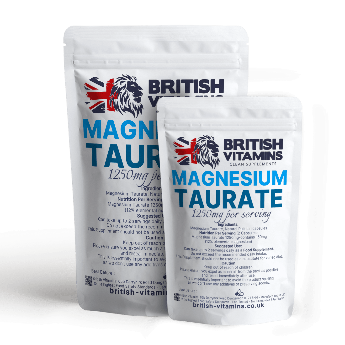 Magnesium Taurate Capsules No Fillers Health & Beauty:Vitamins & Lifestyle Supplements:Vitamins & Minerals British Vitamins 30 Capsules  