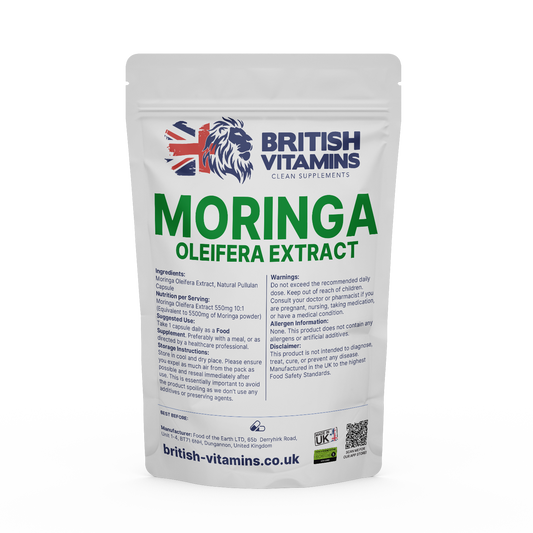 Moringa Olifera Leaf Extract 550mg 10:1 Extract Additive Free Health & Beauty:Vitamins & Lifestyle Supplements:Vitamins & Minerals British Vitamins 5 Capsules ( Sample )