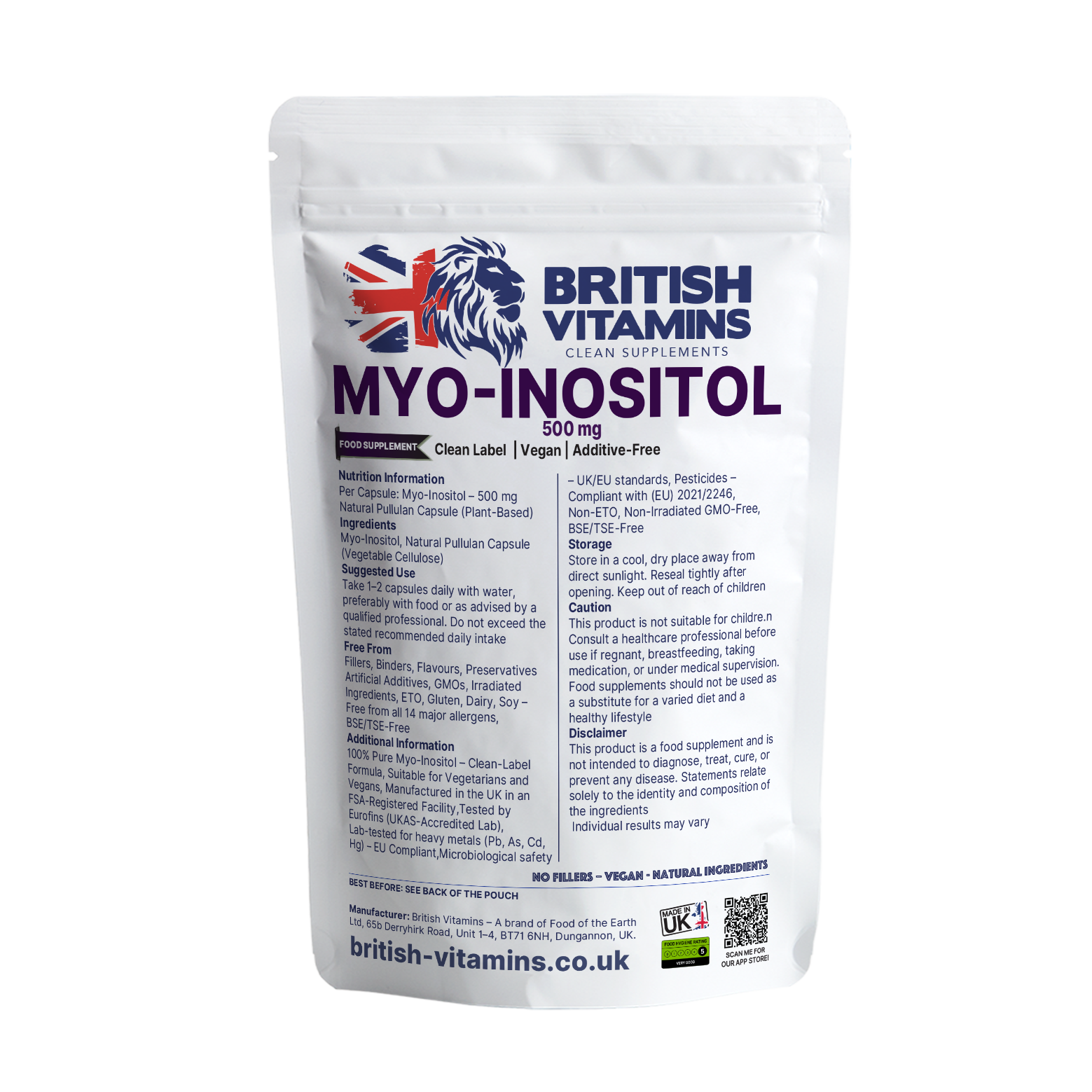 Myo-Inositol 500 mg British Vitamins 90 Capsules