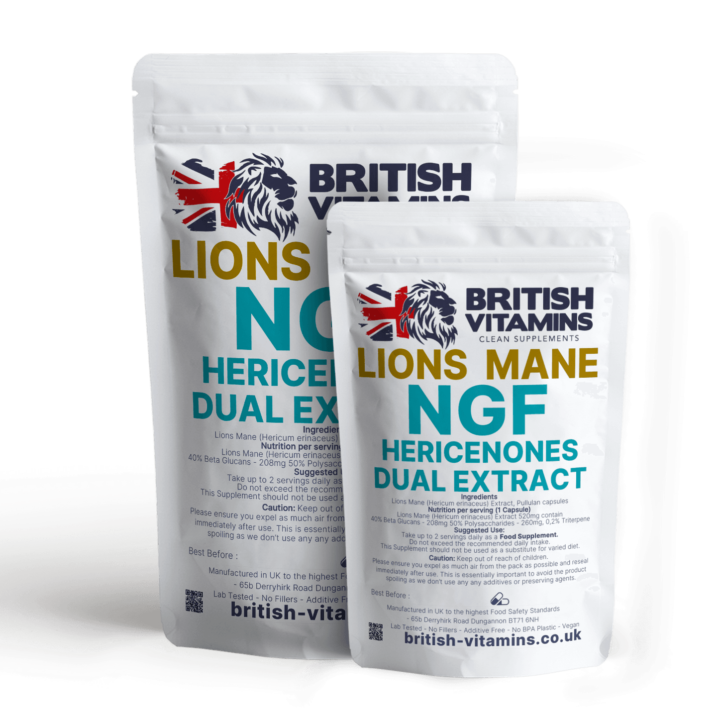 Lions Mane Hericium Erinaceus NGF Extract 40% Beta Glucans 50% Polysaccharides Health & Beauty:Vitamins & Lifestyle Supplements:Vitamins & Minerals British Vitamins 5 capsules  