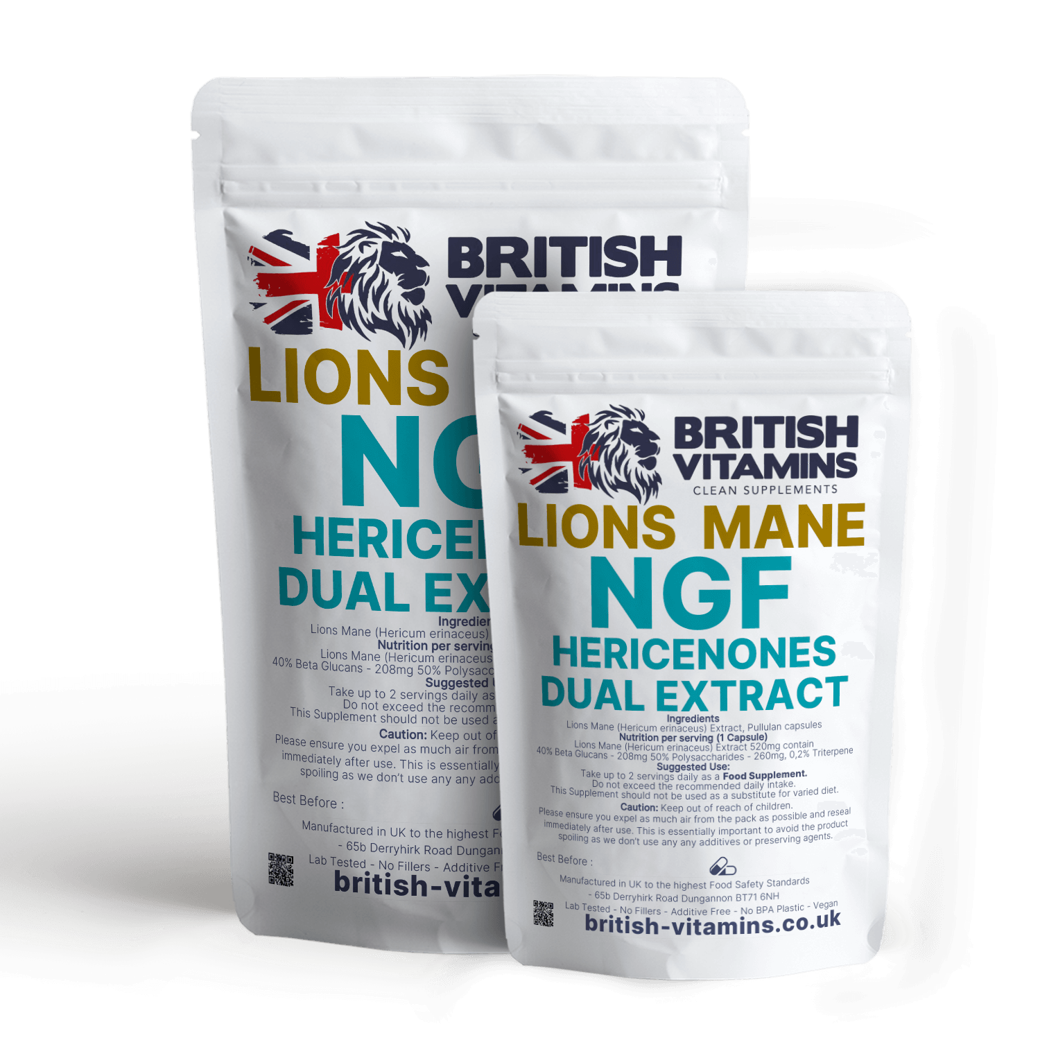 Lions Mane Hericium Erinaceus NGF Extract 40% Beta Glucans 50% Polysaccharides Health & Beauty:Vitamins & Lifestyle Supplements:Vitamins & Minerals British Vitamins 5 capsules  