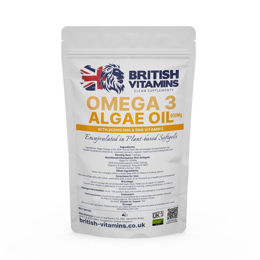 Omega 3 Algae oil Health & Beauty:Vitamins & Lifestyle Supplements:Sports Supplements:Protein Shakes & Bodybuilding British Vitamins 5 Capsules ( Sample )  