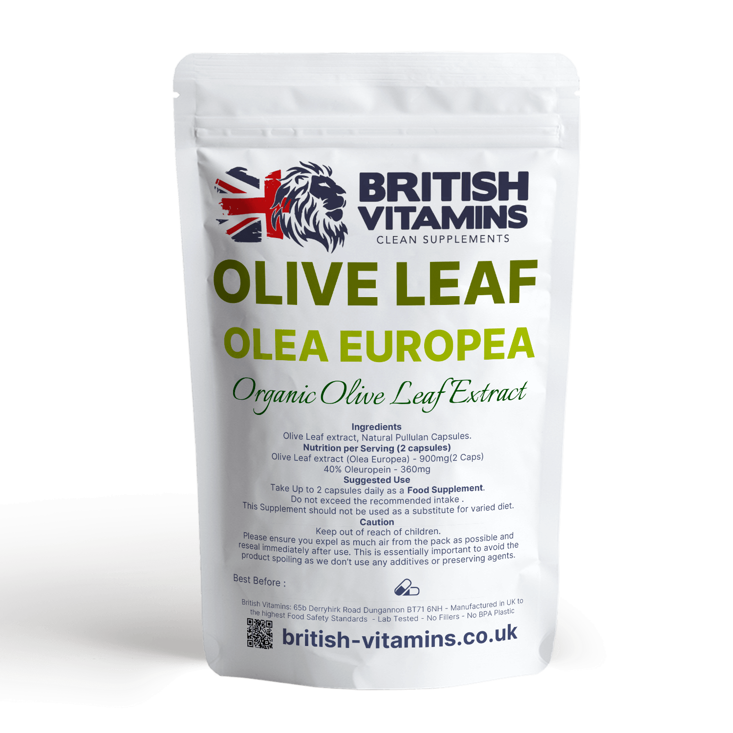 Olive Leaf Extract 40% active Oleuropein Health & Beauty:Vitamins & Lifestyle Supplements:Vitamins & Minerals British Vitamins   