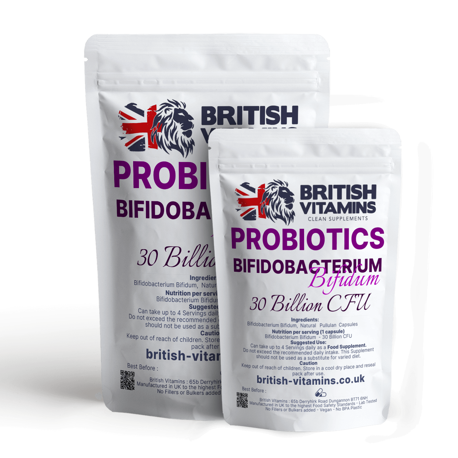 Probiotics Bifidobacterium Bifidium 30 Billion CFU bacteria Health & Beauty:Vitamins & Lifestyle Supplements:Vitamins & Minerals British Vitamins 5 Capsules ( Sample )  