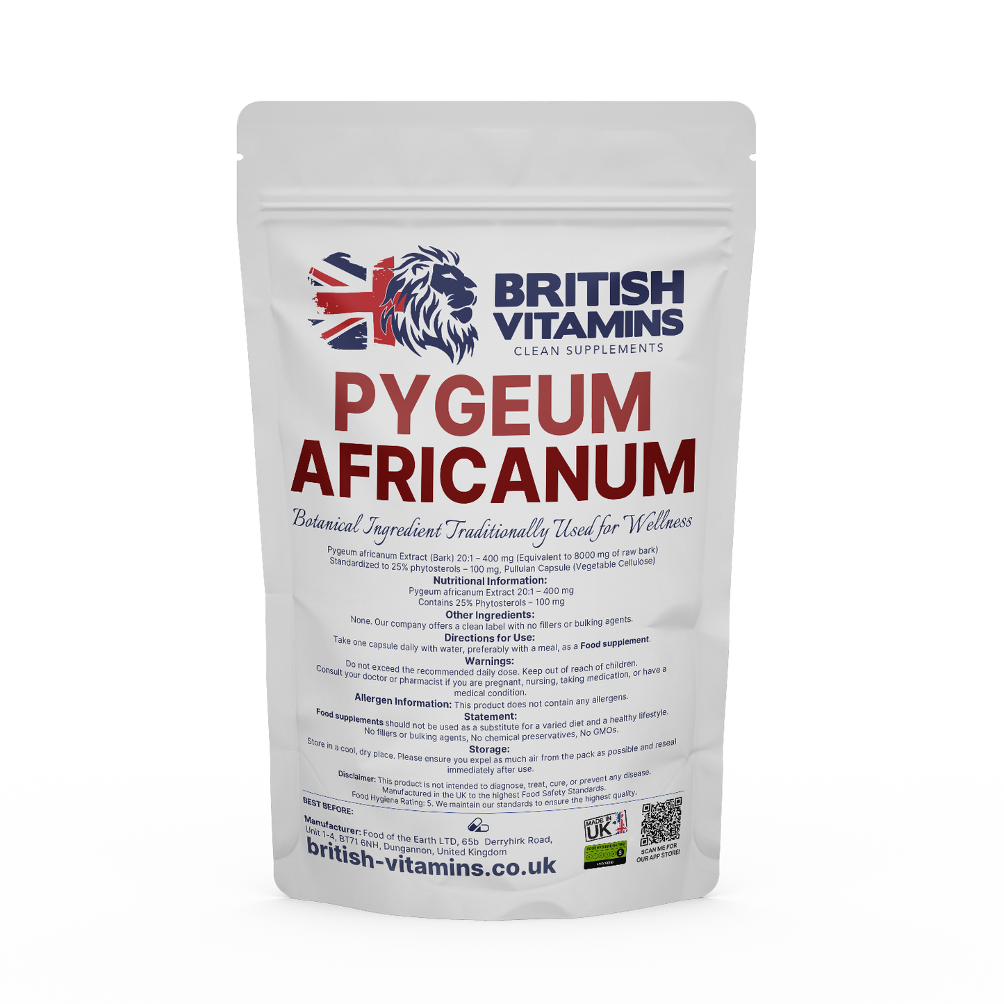 Pygeum Africanum Health & Beauty:Vitamins & Lifestyle Supplements:Vitamins & Minerals British Vitamins 5 Capsules ( Sample )  